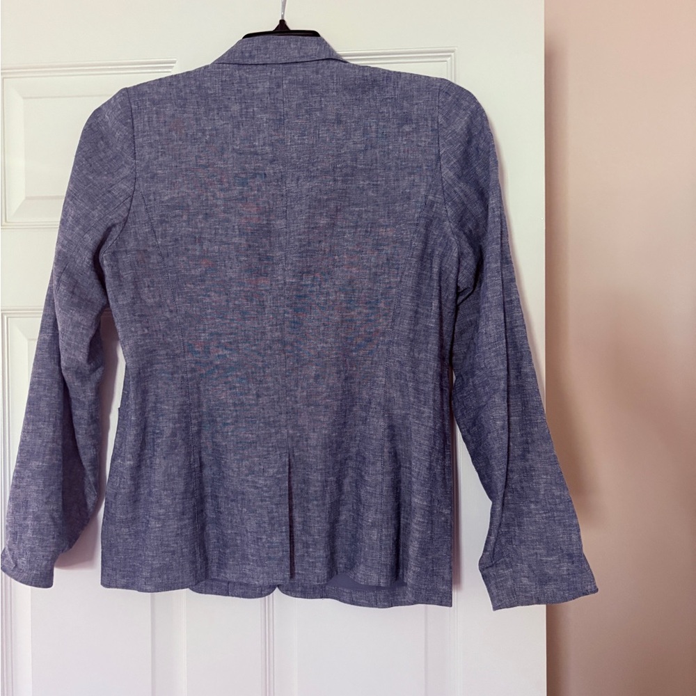 Draper James Chambray Blue two-Button Blazer - image 3